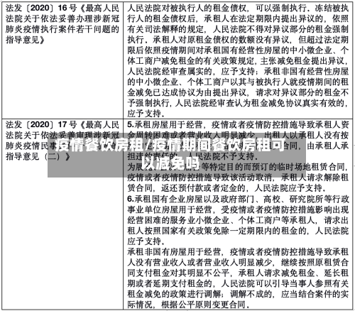 疫情餐饮房租/疫情期间餐饮房租可以减免吗-第3张图片