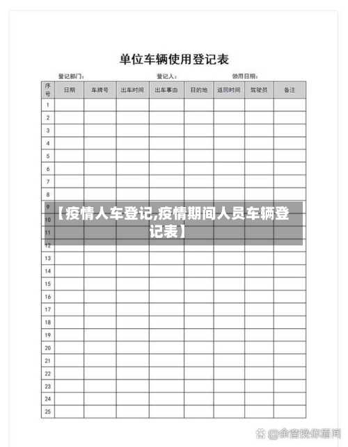 【疫情人车登记,疫情期间人员车辆登记表】