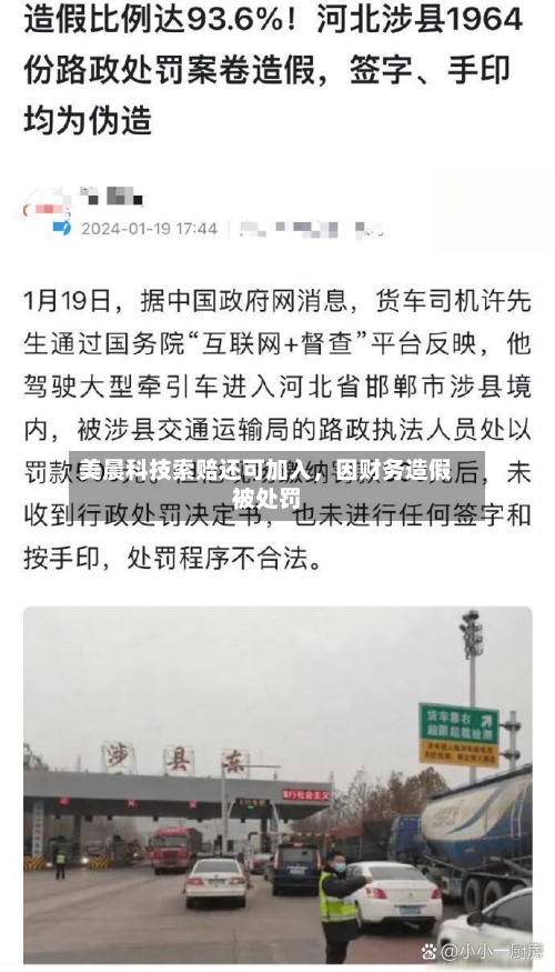 美晨科技索赔还可加入，因财务造假被处罚-第2张图片