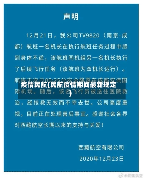 疫情民航(民航疫情期间最新规定)