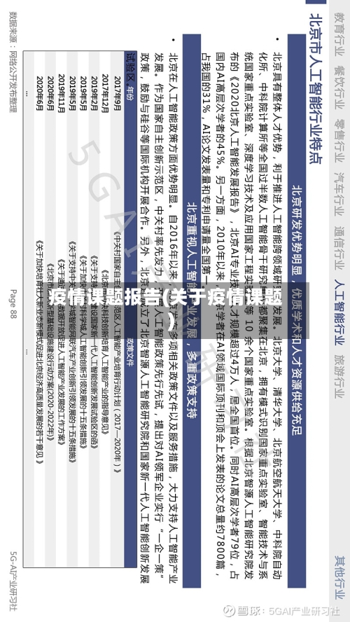疫情课题报告(关于疫情课题)