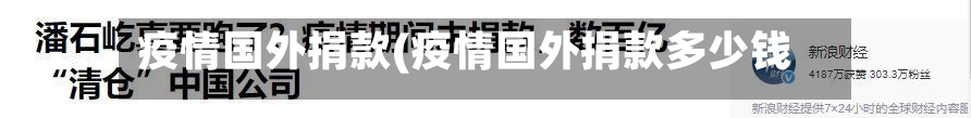 疫情国外捐款(疫情国外捐款多少钱)-第3张图片